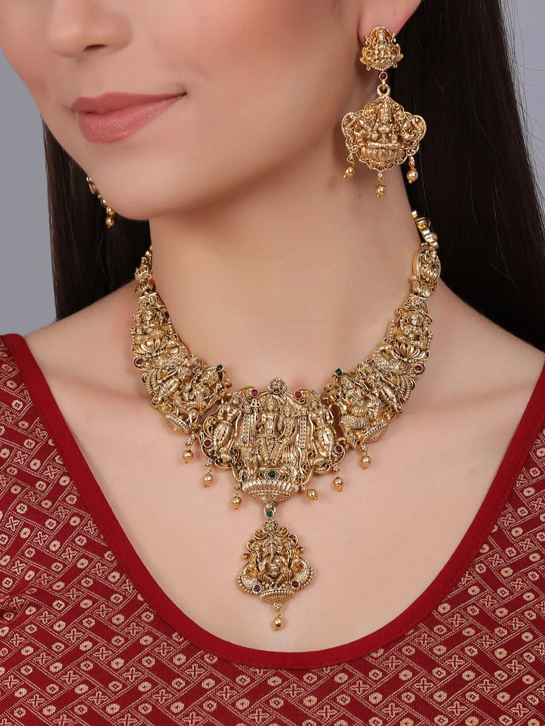 Classic Shiv Parivar Necklace Set