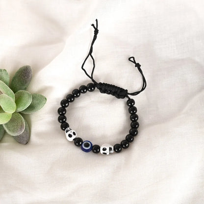 Black Evil Eye Adjustable Bracelet