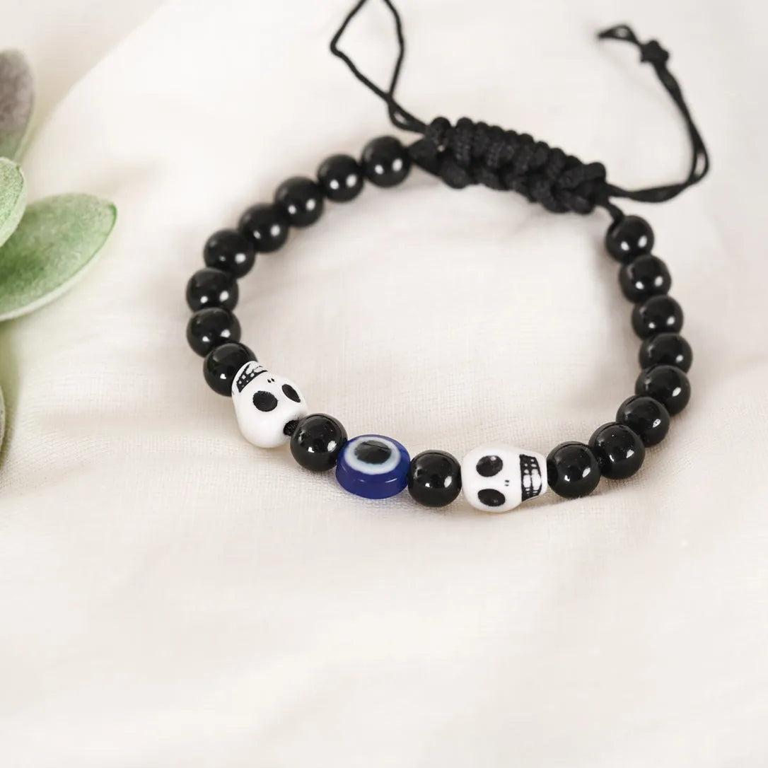 Black Evil Eye Adjustable Bracelet