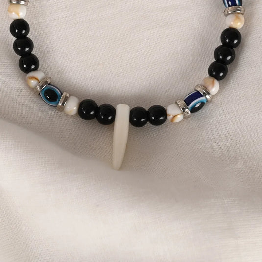 Pearl Evil Eye Adjustable Bracelet