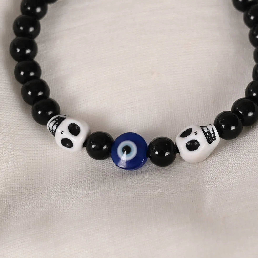 Black Evil Eye Adjustable Bracelet