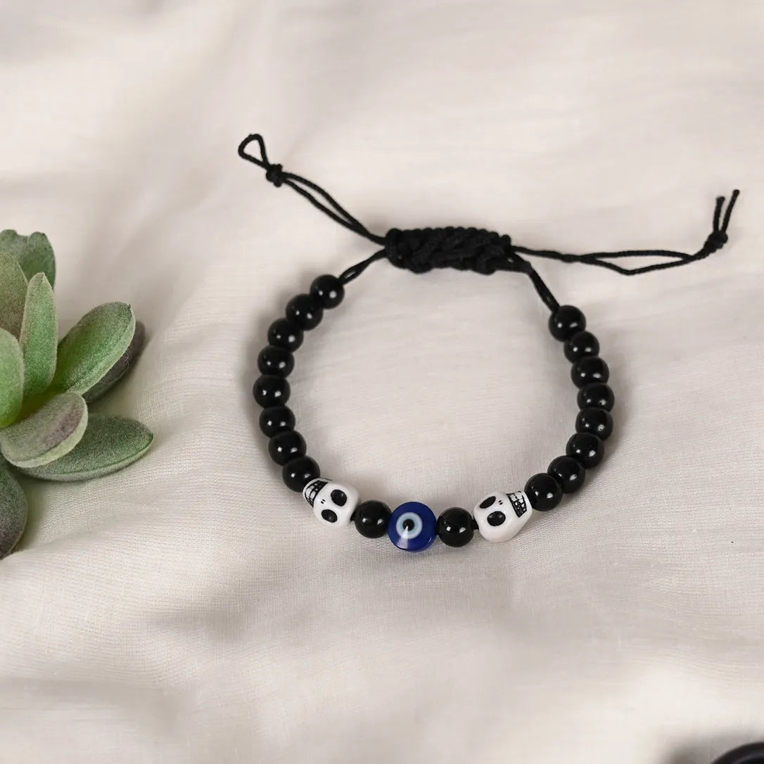 Black Evil Eye Adjustable Bracelet