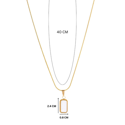 Antitarnish 18K Gold Plated Double Sided Gold Necklace With Black And White Pendant