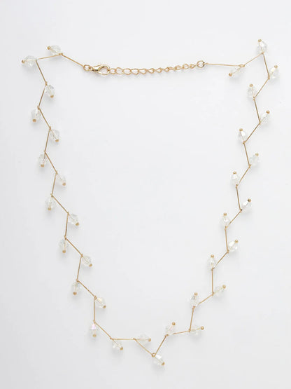 Rhodium-Plated zigzag Necklace