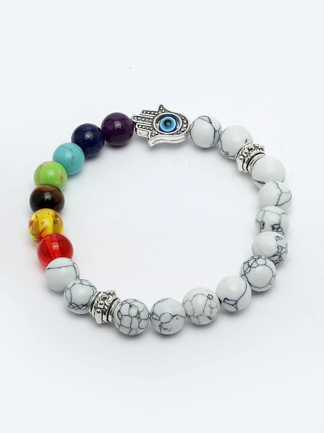 Unisex Multi colour Marbel Crystal Elasticated Bracelet