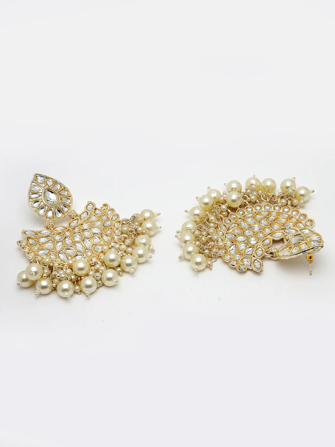 Gold-Plated Kundan Chandbalis Earrings