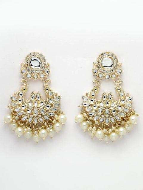 Gold-Plated Kundan Chandbalis Earrings