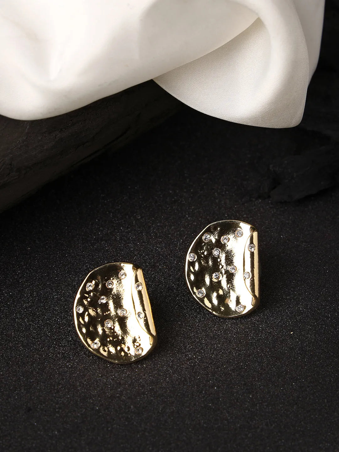 Gold-Plated Contemporary Studs Earrings