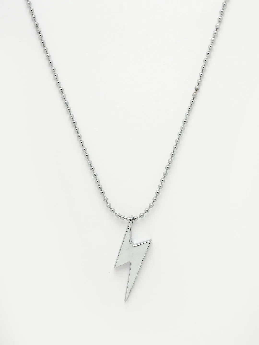 Men silver plated flash pendent with chain