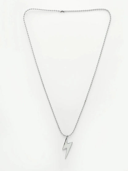 Men silver plated flash pendent with chain