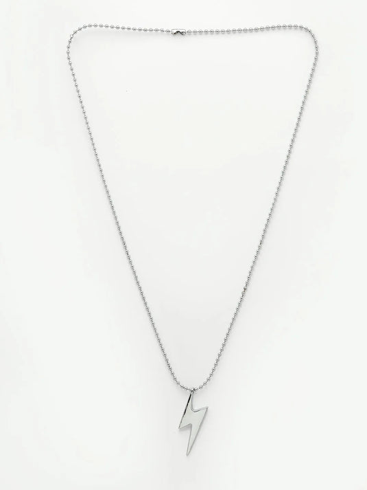 Men silver plated flash pendent with chain