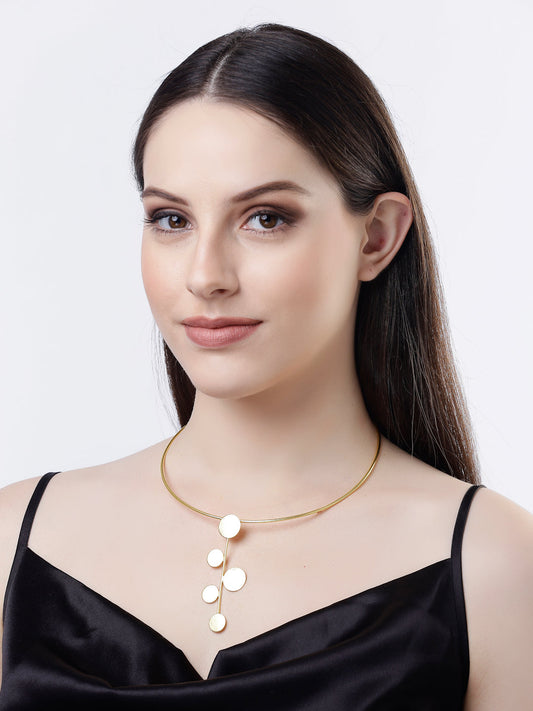 Gold-plated Circular Choker Necklace
