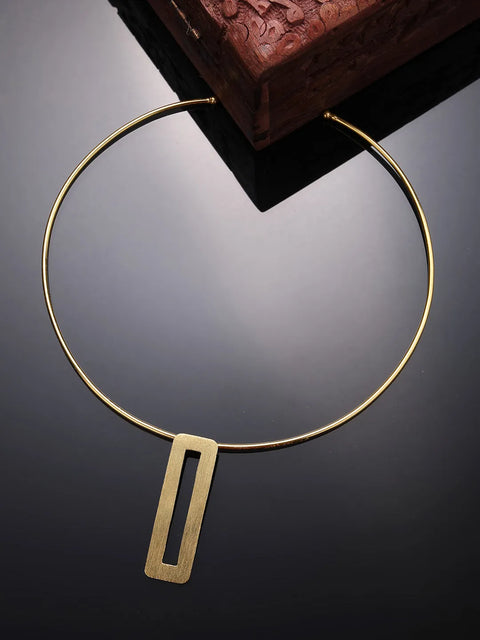 Gold-plated Circular Choker Necklace