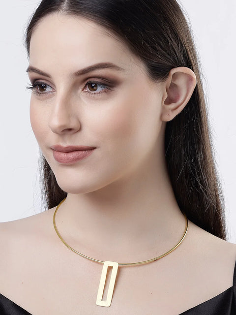 Gold-plated Circular Choker Necklace