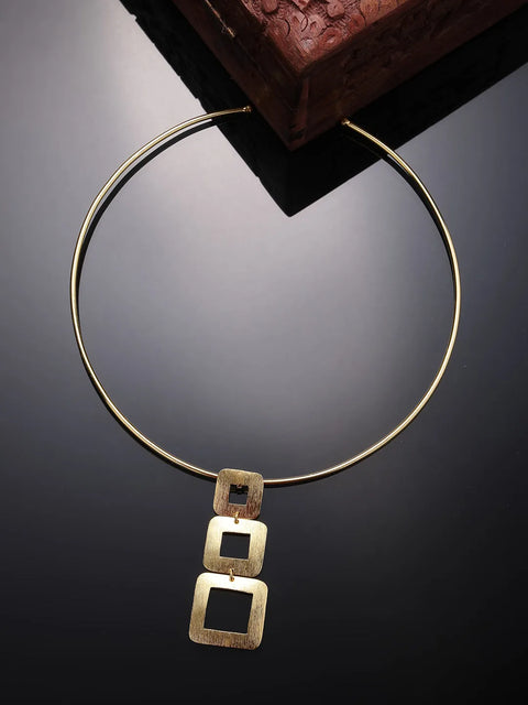 Gold-plated Circular Choker Necklace