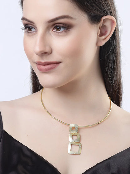 Gold-plated Circular Choker Necklace