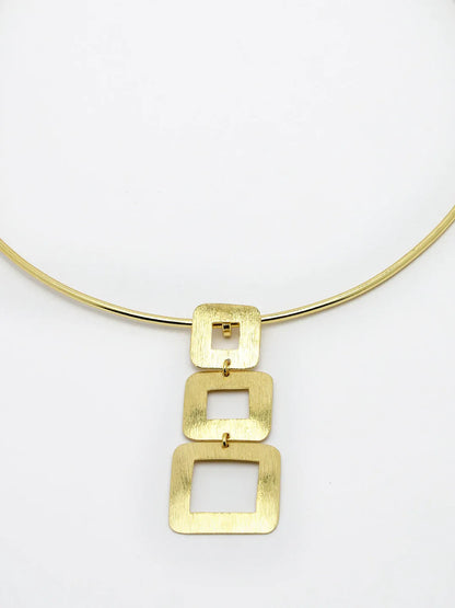 Gold-plated Circular Choker Necklace