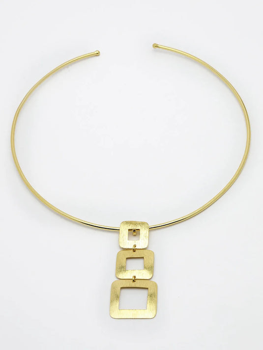 Gold-plated Circular Choker Necklace