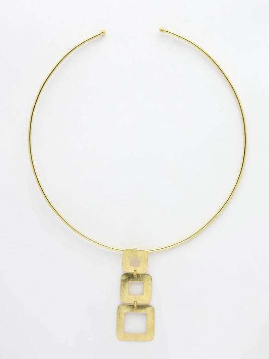 Gold-plated Circular Choker Necklace