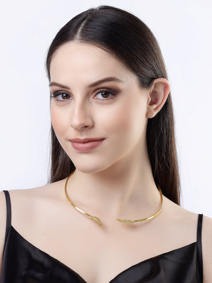 Gold-plated Circular Choker Necklace