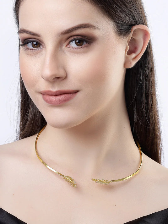 Gold-plated Circular Choker Necklace