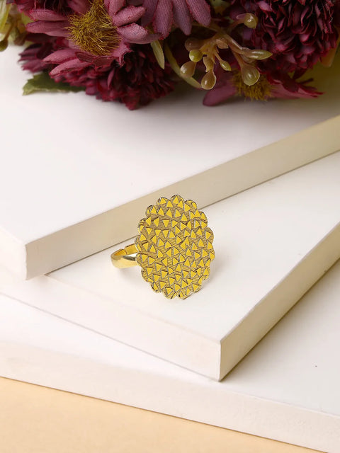 Gold-plated Circular Adjustable Finger Ring