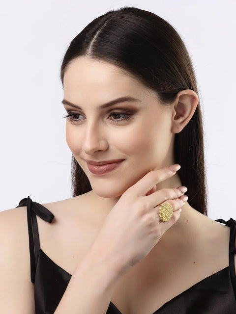 Gold-plated Circular Adjustable Finger Ring