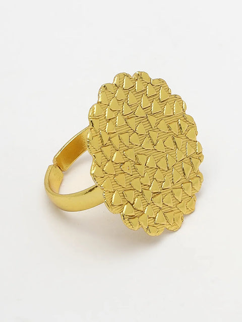 Gold-plated Circular Adjustable Finger Ring