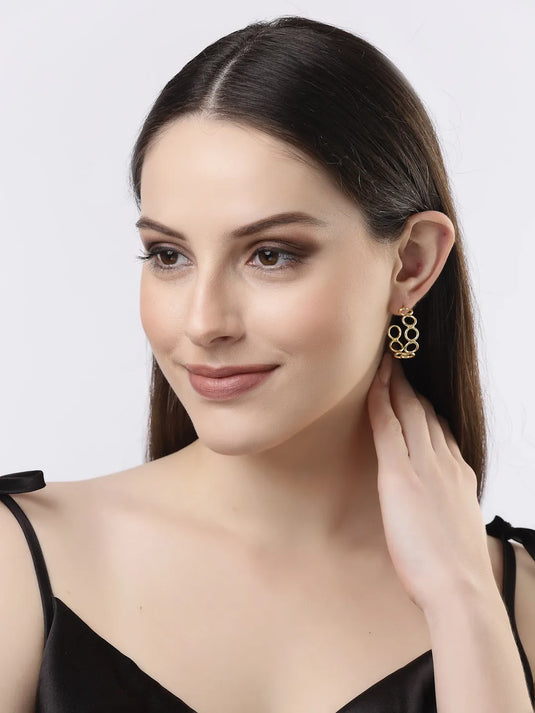 Gold-plated Contemporary Half Hoop Earrings