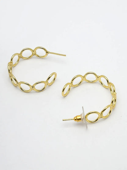 Gold-plated Contemporary Half Hoop Earrings