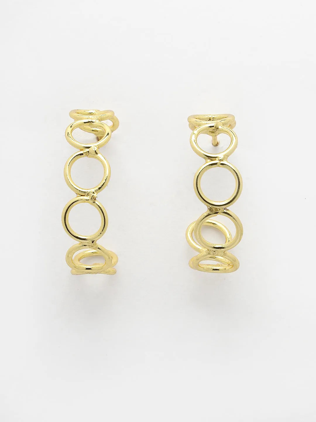 Gold-plated Contemporary Half Hoop Earrings