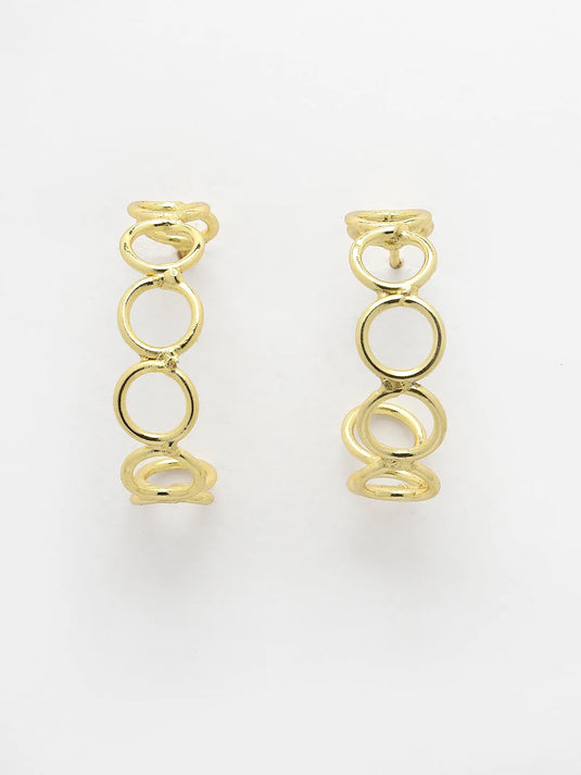 Gold-plated Contemporary Half Hoop Earrings