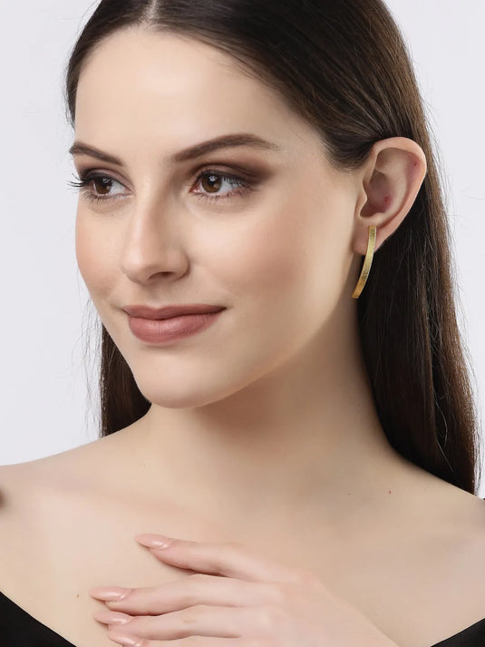 Gold-plated Geometric shape Drop Earrings