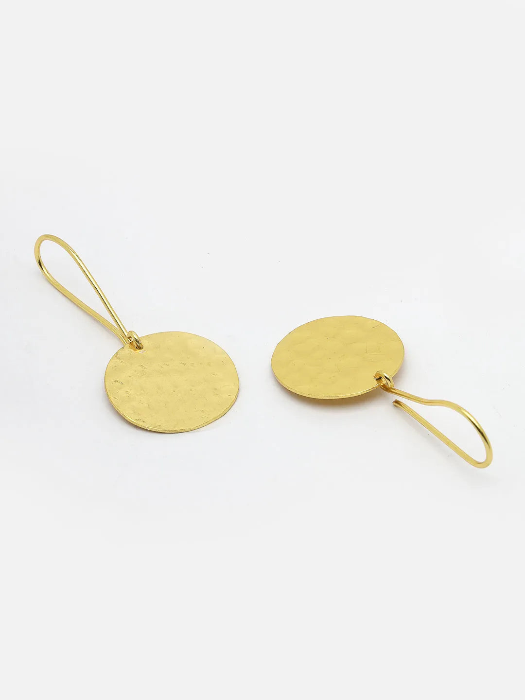 Gold-plated Fish Hook Circle Drop Earrings