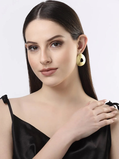 Gold-plated Alloy Triangular Drop Earrings