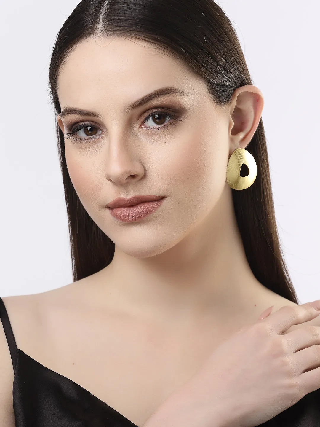 Gold-plated Alloy Triangular Drop Earrings