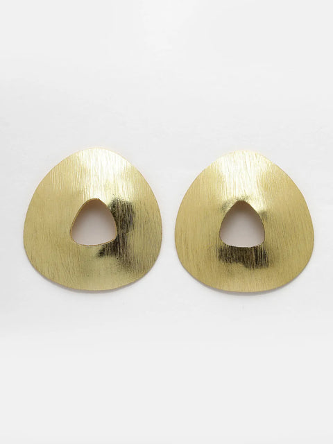 Gold-plated Alloy Triangular Drop Earrings