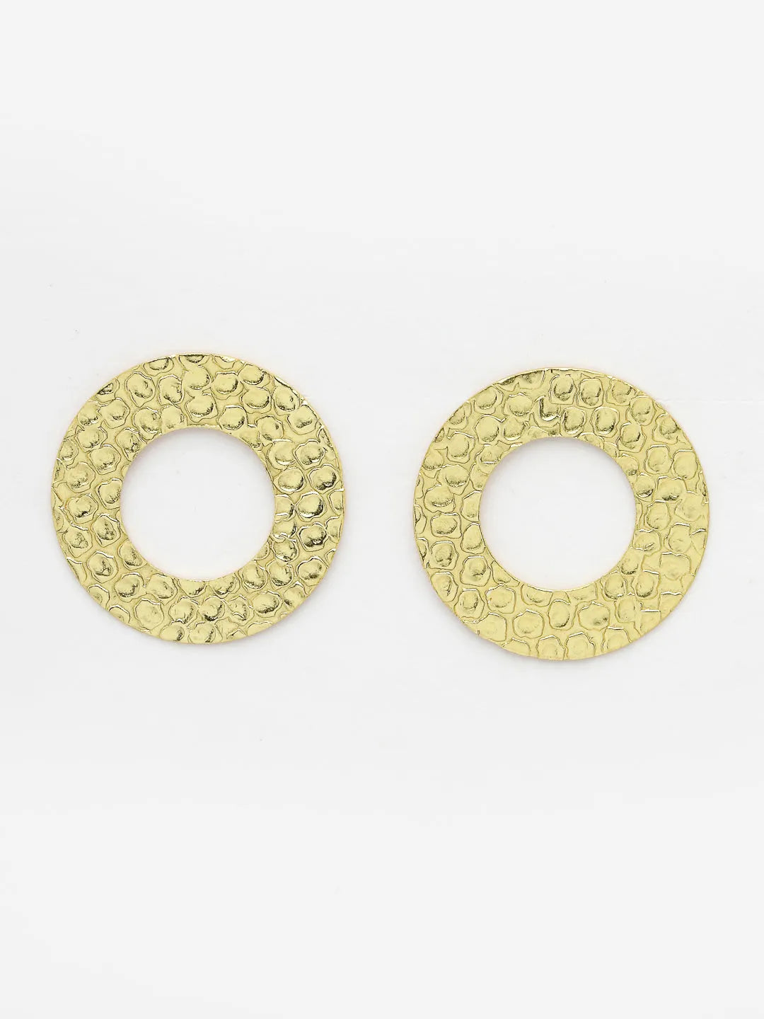 Gold-plated Cut Out Circle Drop Earrings