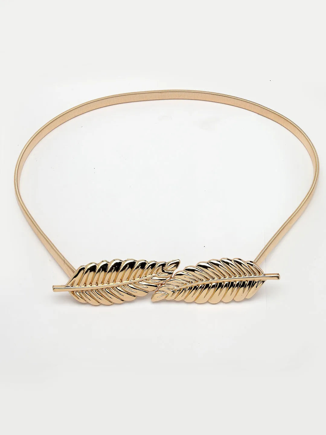 circular gold plated stretchable metal belt