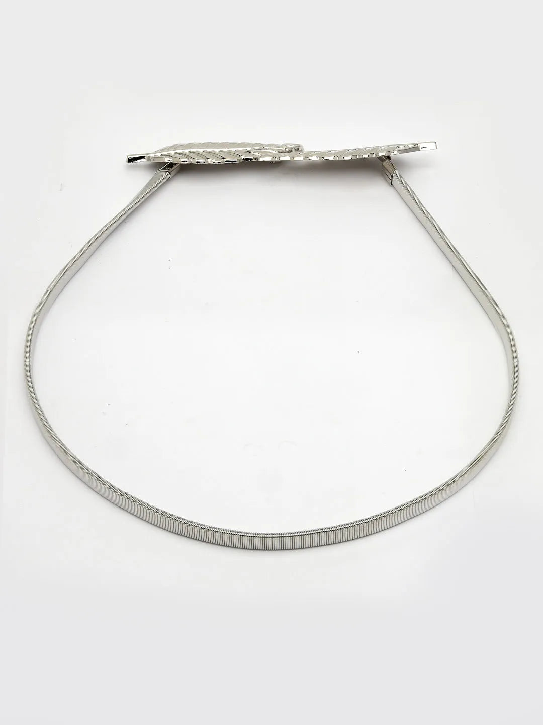 circular silver plated stretchable metal belt