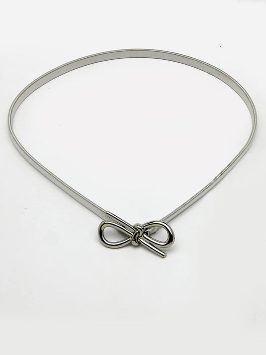 circular silver plated stretchable metal belt