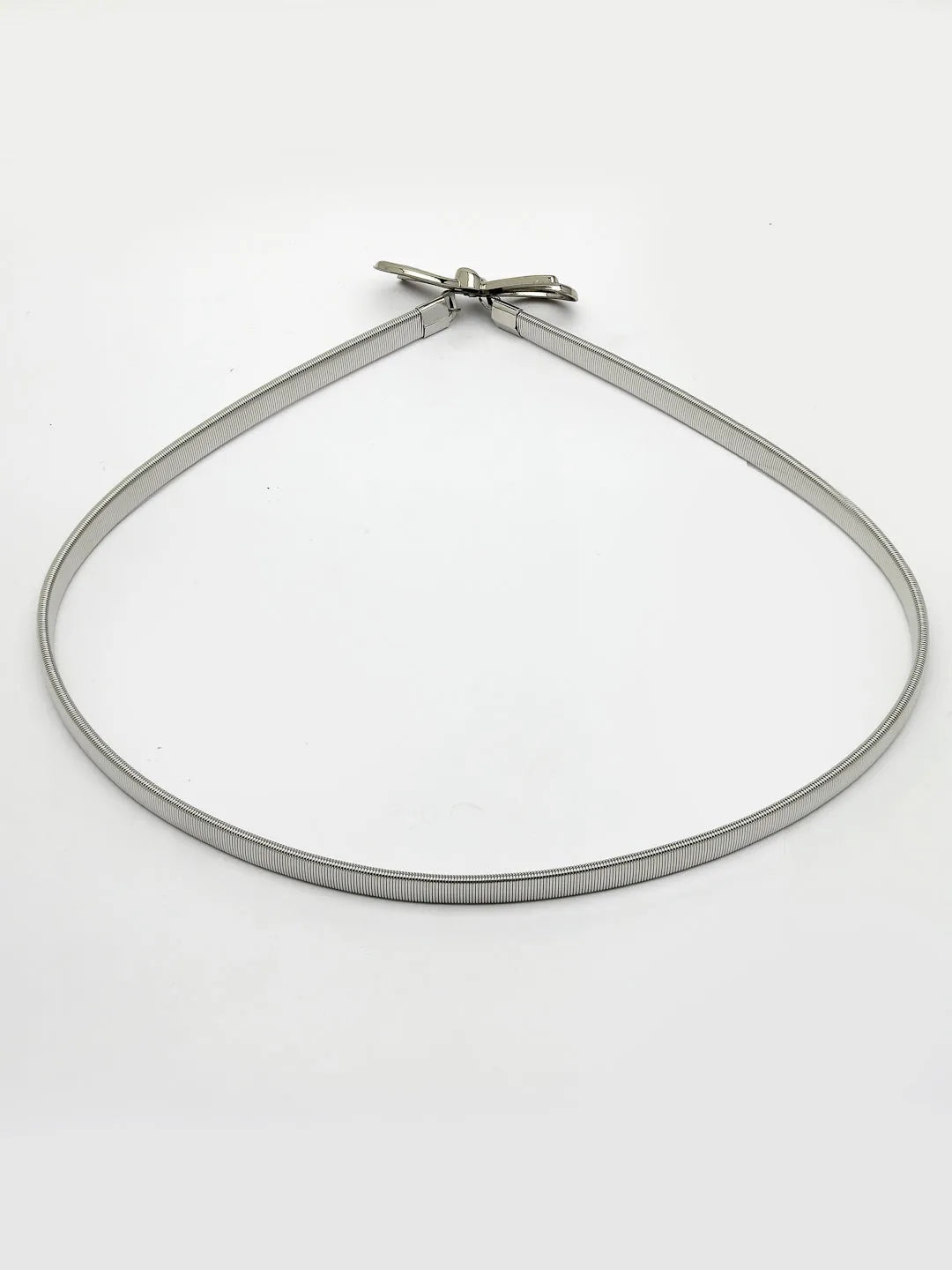 circular silver plated stretchable metal belt