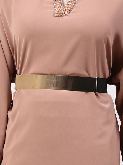 circular gold plated adjustable broad belt