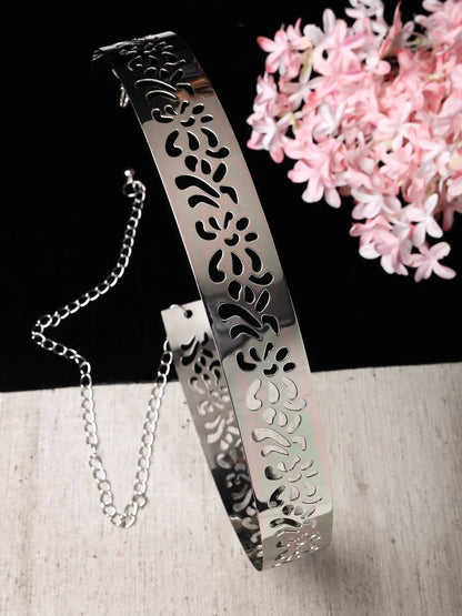 circular silver plated adjustable broad  belt