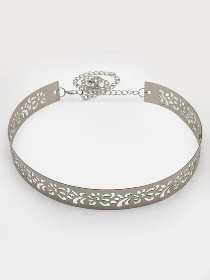 circular silver plated adjustable broad  belt