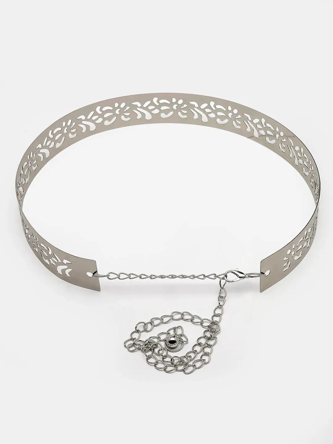 circular silver plated adjustable broad  belt