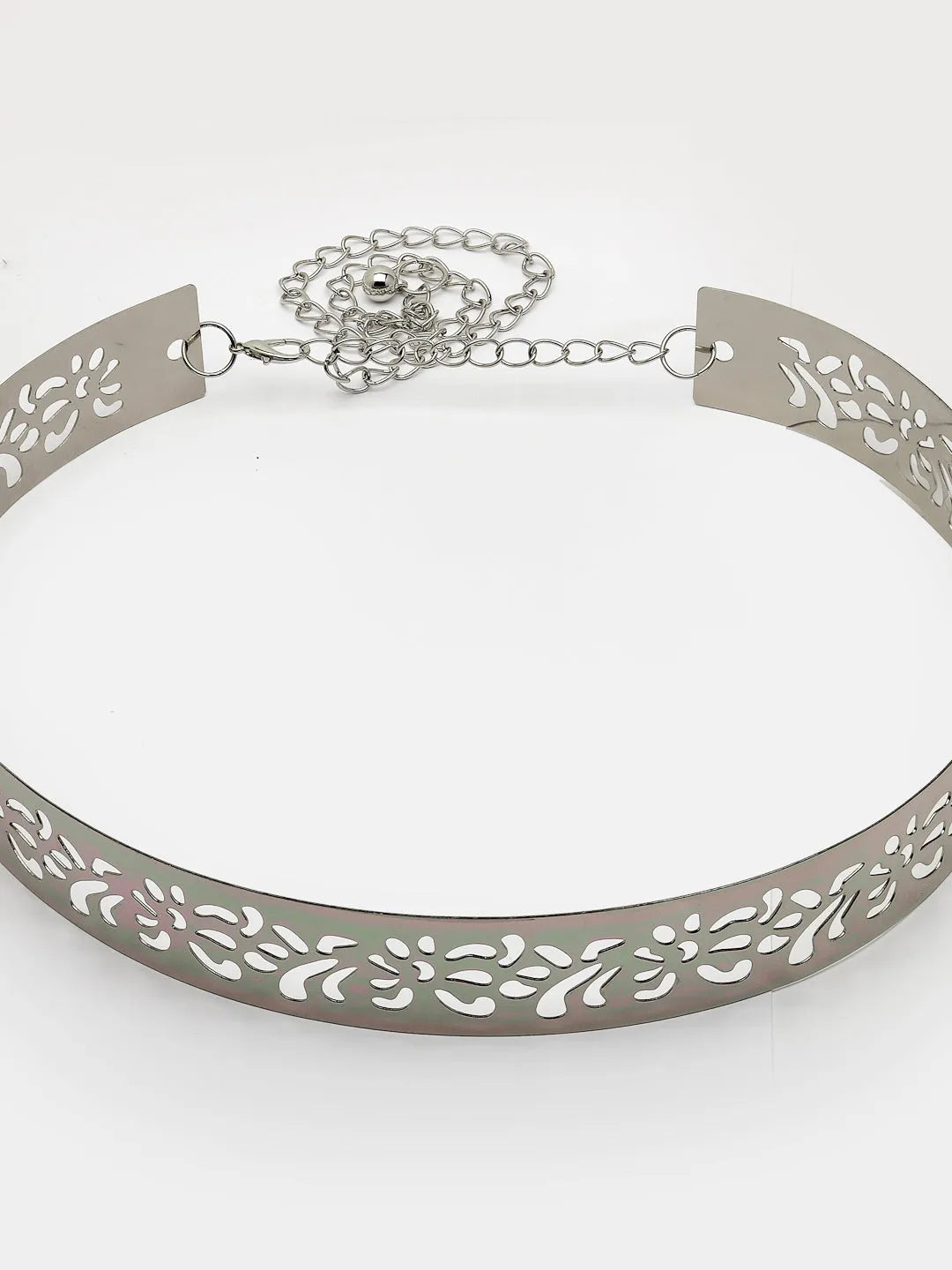 circular silver plated adjustable broad  belt