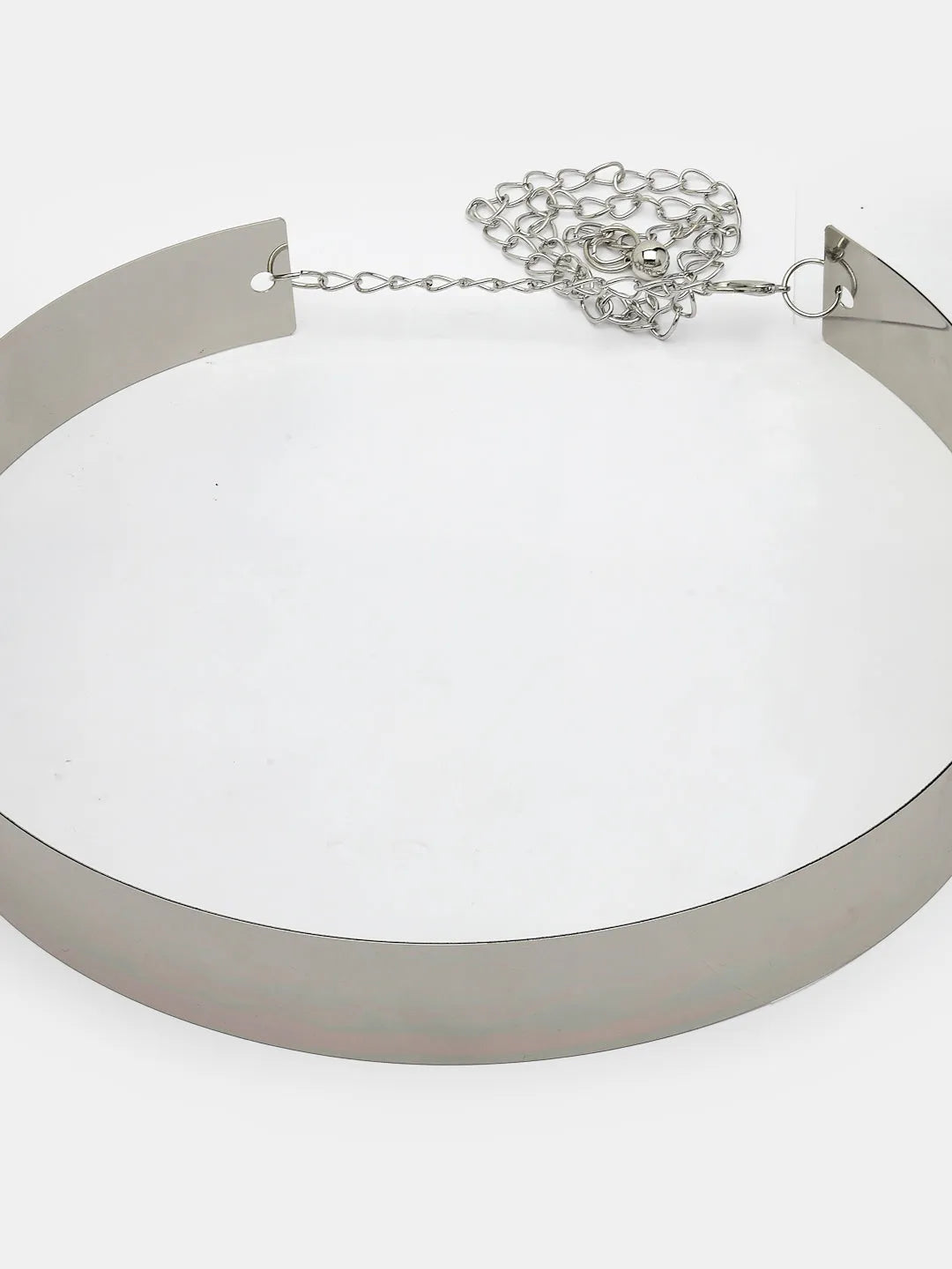 circular silver plated adjustable broad  belt