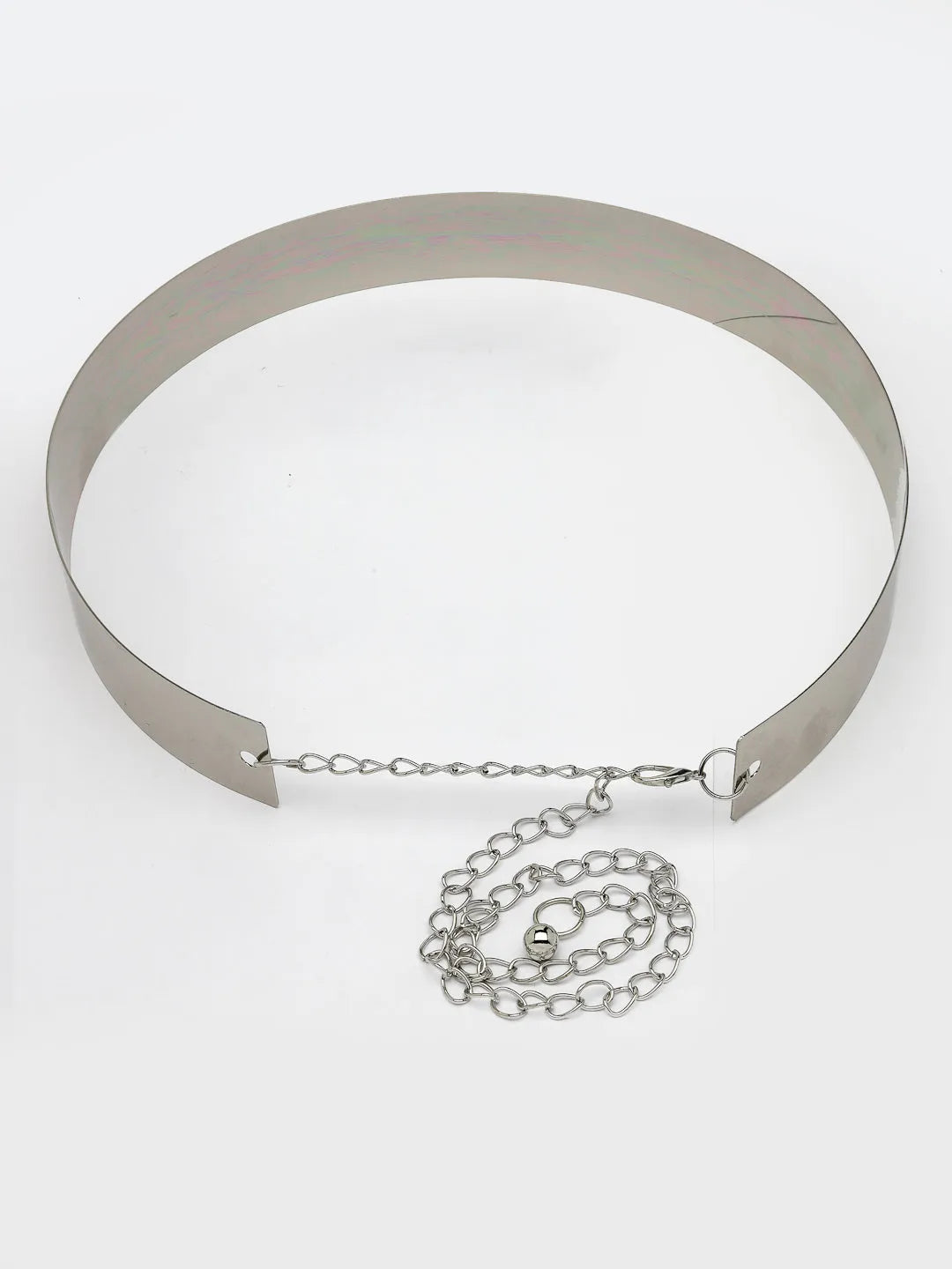 circular silver plated adjustable broad  belt