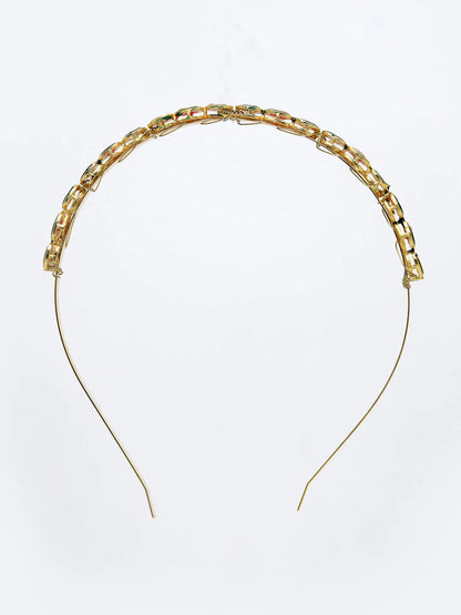 Multi colour Kundan Gold-Plated Embellished Hairband